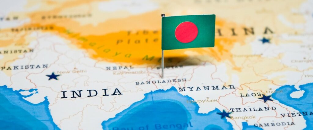 flag of bangladesh in world map