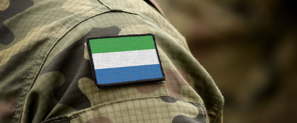flag of sierra leone on military uniform