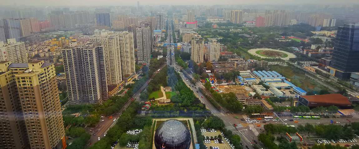 panoramic view of xian city