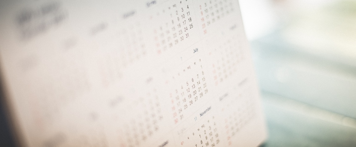 Blurred calendar page
