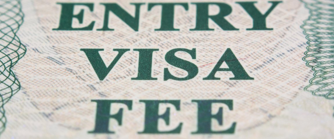 Entry visa fee stamp