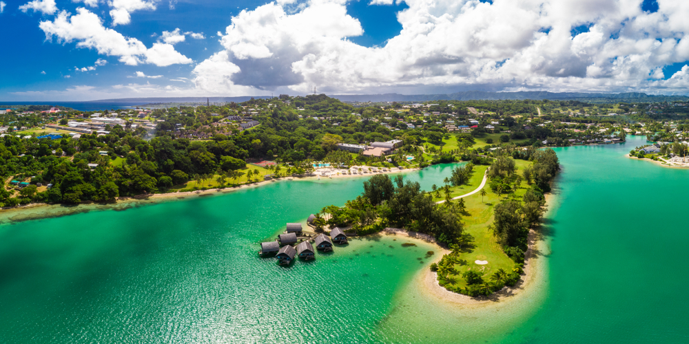 Aerial drone view of Holiday Inn Resort Vanuatu
