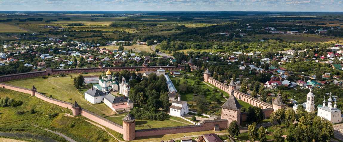 panoramic aerial view of suzdal