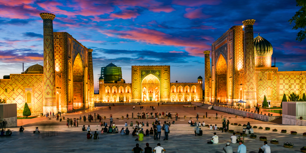 old public square in the heart of the ancient city of samarkand