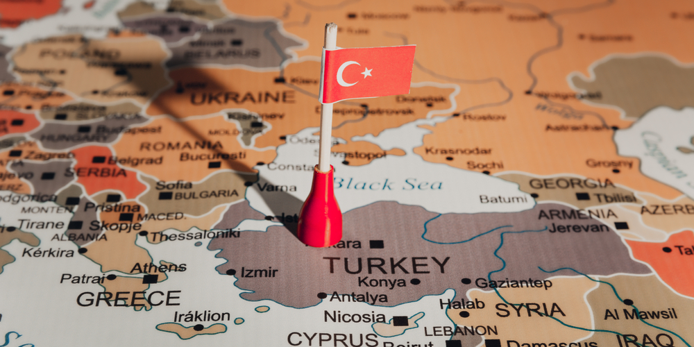 turkey flag on map
